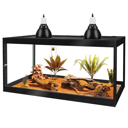 Prolee Reptilien-Tank, 34 Gallonen, Eidechsen-Tank, Bartagamen-Tank mit Metallgitter-Dachtür, Schlangenbecken mit Schloss-Design, schwarz, 81,3 cm Länge Prolee Reptilien-Tank, 34 Gallonen, Eidechsen-Tank, Bartagamen-Tank mit Metallgitter-Dachtür, Schlangenbecken mit Schloss-Design, schwarz, 81,3 cm Länge von PROLEE