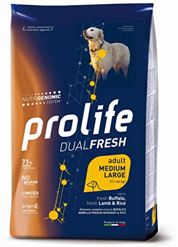 PROLIFE Dual Fresh Erwachsene Medium Large Büffel Lamm und Reis 12 kg von Prolife