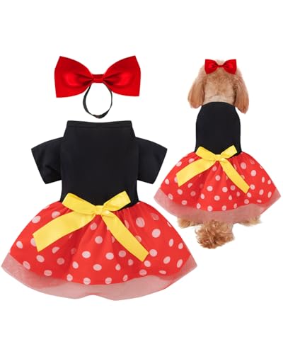 Hundekleid, Halloween, rote Maus, Größe M (US) von PROMOTED TO BIG SISTER