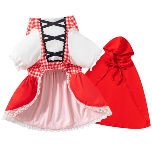 Rotkäppchen-Kostüm für Hunde, Halloween, Weihnachtskleid mit Umhang, Größe XL Rotkäppchen-Kostüm für Hunde, Halloween, Weihnachtskleid mit Umhang, Größe XL von PROMOTED TO BIG SISTER