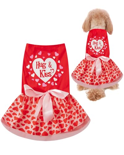 Valentinstagskleid für Hunde, Urlaub, Umarmung, Kuss, Herzmuster, Tüll, Größe XL Valentinstagskleid für Hunde, Urlaub, Umarmung, Kuss, Herzmuster, Tüll, Größe XL von PROMOTED TO BIG SISTER