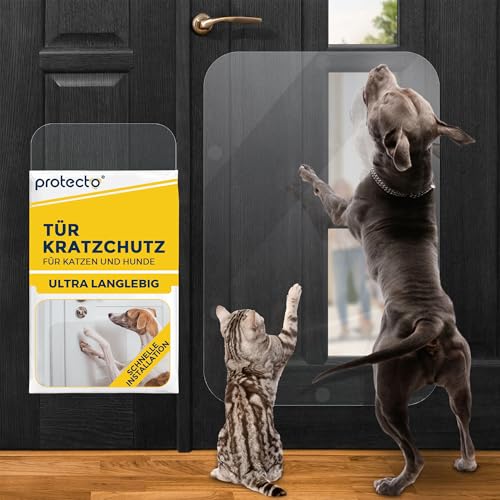 PROTECTO 90 x 60 cm Hunde und Katzen Kratzschutz Tür – Ultrastarker Hunde- und Katzen Kratzschutz - Einfache Anbringung - Kratzschutz Katze und Hund Transparent - Möbel, Wände, Balkontüren, Fenster PROTECTO 90 x 60 cm Hunde und Katzen Kratzschutz Tür – Ultrastarker Hunde- und Katzen Kratzschutz - Einfache Anbringung - Kratzschutz Katze und Hund Transparent - Möbel, Wände, Balkontüren, Fenster von PROTECTO