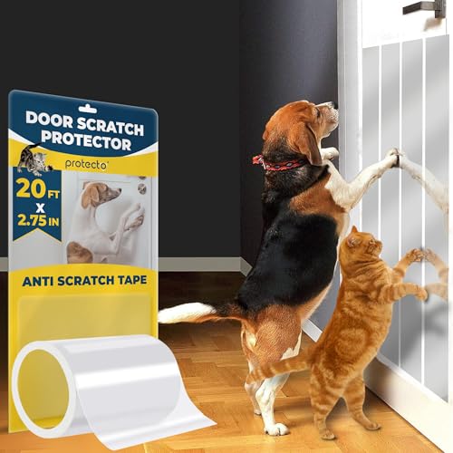 PROTECTO Kratzschutz für Katzen und Hunde, 7 cm x 6 m, transparenter Wandschutz für Haustierkratzen, klebrige und Selbstklebende Vinyl-Oberfläche, einfache Anpassung und Installation PROTECTO Kratzschutz für Katzen und Hunde, 7 cm x 6 m, transparenter Wandschutz für Haustierkratzen, klebrige und Selbstklebende Vinyl-Oberfläche, einfache Anpassung und Installation von PROTECTO