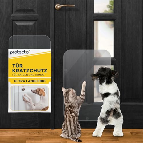 PROTECTO 45 x 30 cm Hunde und Katzen Kratzschutz Tür – Ultrastarker Hunde- und Katzen Kratzschutz - Einfache Anbringung - Kratzschutz Katze und Hund Transparent - Möbel, Wände, Balkontüren, Fenster PROTECTO 45 x 30 cm Hunde und Katzen Kratzschutz Tür – Ultrastarker Hunde- und Katzen Kratzschutz - Einfache Anbringung - Kratzschutz Katze und Hund Transparent - Möbel, Wände, Balkontüren, Fenster von PROTECTO
