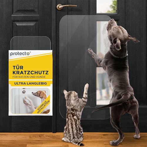 PROTECTO 90 x 40 cm Hunde und Katzen Kratzschutz Tür – Ultrastarker Hunde- und Katzen Kratzschutz - Einfache Anbringung - Kratzschutz Katze und Hund Transparent - Möbel, Wände, Balkontüren, Fenster PROTECTO 90 x 40 cm Hunde und Katzen Kratzschutz Tür – Ultrastarker Hunde- und Katzen Kratzschutz - Einfache Anbringung - Kratzschutz Katze und Hund Transparent - Möbel, Wände, Balkontüren, Fenster von PROTECTO