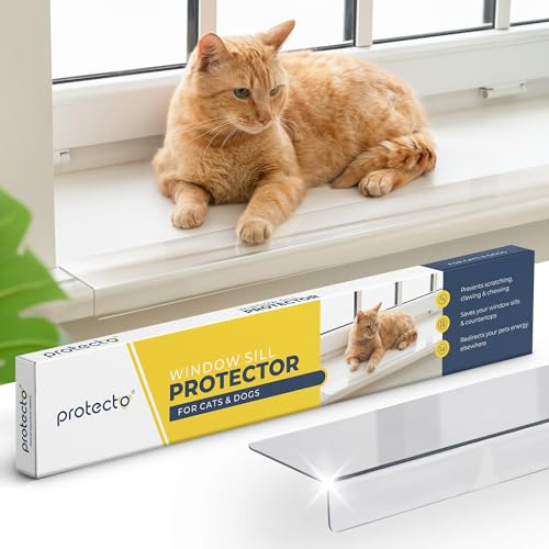 Protecto Transparenter Fensterbankschutz – 74,9 x 8,3 cm ultrastarker Fensterschutz vor Hunde/Katzenkratzen, Kauen, Krallen. Halten Sie Ihre Schweller glatt & Pfoten sicher, Fensterbankabdeckung Protecto Transparenter Fensterbankschutz – 74,9 x 8,3 cm ultrastarker Fensterschutz vor Hunde/Katzenkratzen, Kauen, Krallen. Halten Sie Ihre Schweller glatt & Pfoten sicher, Fensterbankabdeckung von PROTECTO