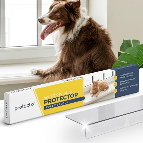 Protecto Transparenter Fensterbankschutz – 90,2 x 8,3 cm ultrastarker Fensterschutz vor Hunde/Katzenkratzen, Kauen, Krallen. Halten Sie Ihre Schweller glatt & Pfoten sicher, Fensterbankabdeckung Protecto Transparenter Fensterbankschutz – 90,2 x 8,3 cm ultrastarker Fensterschutz vor Hunde/Katzenkratzen, Kauen, Krallen. Halten Sie Ihre Schweller glatt & Pfoten sicher, Fensterbankabdeckung von PROTECTO