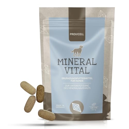 Provicell Mineral Vital für Hunde | Barf-Zusatz von Tierärzten in Deutschland entwickelt | Mineralien-Komplex mit Kalium, Magnesium & Calcium | Barfen für den Hund | Mineralstoffe 120 Tabletten von PROVICELL