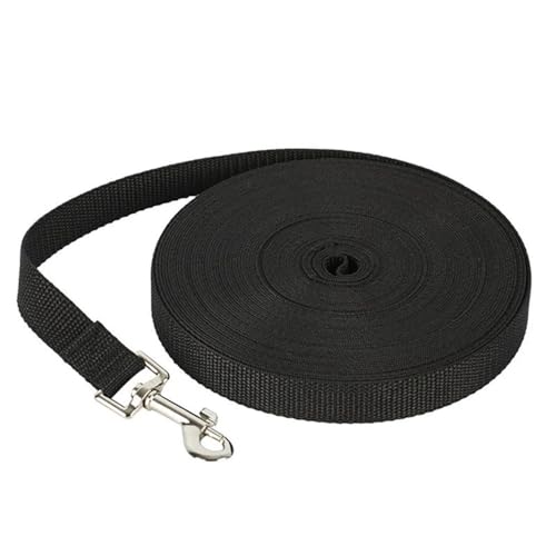 Trainingsleine for Hunde, Nylon-Hundetrainingsleinen, Haustierleine, langes Lanyard, Zugseil for kleine große Hunde, 1,5 m, 1,8 m, 4,5 m, 6 m, 10 m, Hundeleine(Black,1.8m) von PRPRP