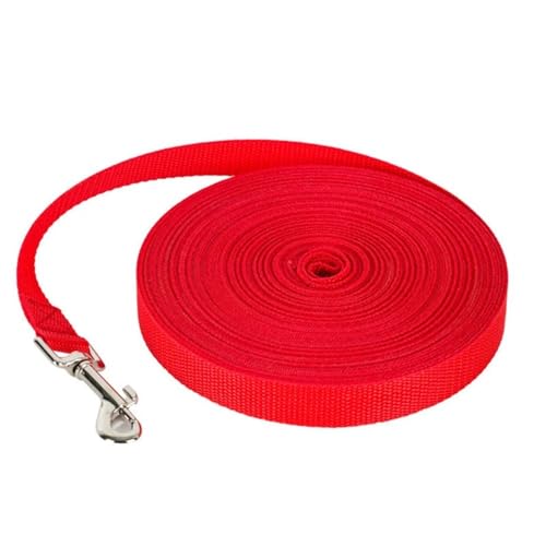 Trainingsleine for Hunde, Nylon-Hundetrainingsleinen, Haustierleine, langes Lanyard, Zugseil for kleine große Hunde, 1,5 m, 1,8 m, 4,5 m, 6 m, 10 m, Hundeleine(Red,10m) von PRPRP