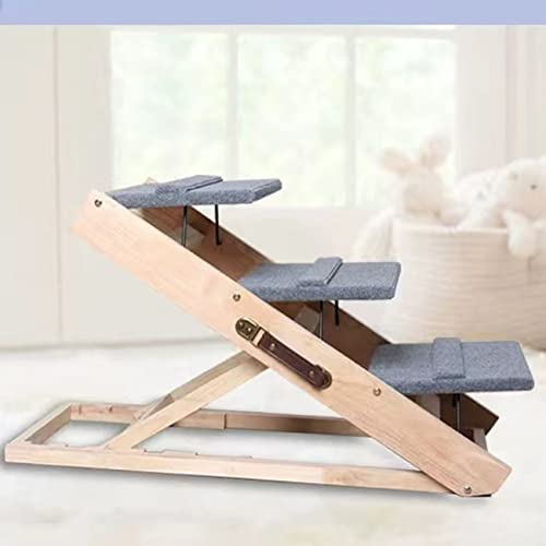 3 Stufen Haustiertreppe Haustiertreppe Rampe Stufen Ältere Hunde Kletterleitern Katzen Klappbare Nachttischleitern (80 * 45 * 8cm) von PRUJOY