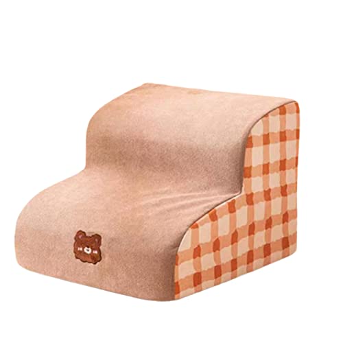 Abnehmbare und waschbare kleine Hundetreppe, hochdichte Schaumstoff-Hunderampe, extra breite Haustierstufen, für verletzte Hunde, für ältere Hunde (Orange 40 * 40 * 30CM) von PRUJOY