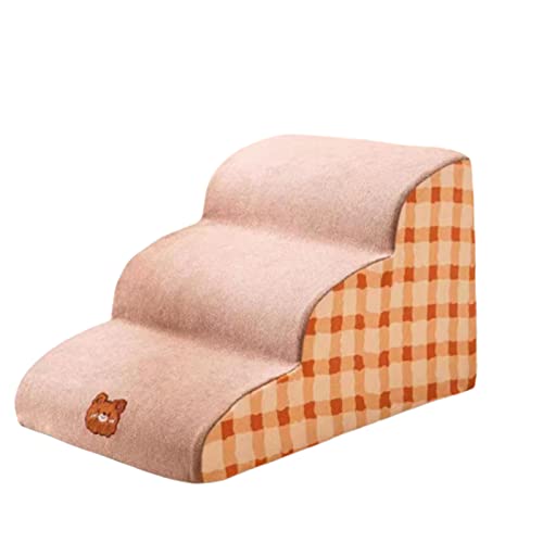 Abnehmbare und waschbare kleine Hundetreppe, hochdichte Schaumstoff-Hunderampe, extra breite Haustierstufen, für verletzte Hunde, für ältere Hunde (Orange 40 * 56 * 35CM) von PRUJOY