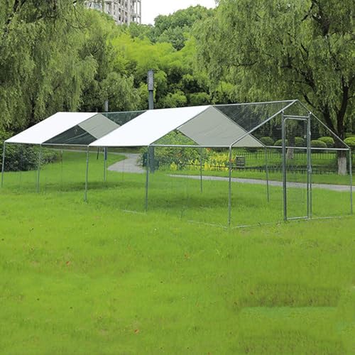 PRUJOY Großer Hühnerstall, Metall-Hühnerstall mit wasserdichter Abdeckung, Outdoor-Hühnerkäfig mit abschließbarer Tür für den Außenbereich (800 * 300 * 200cm) von PRUJOY