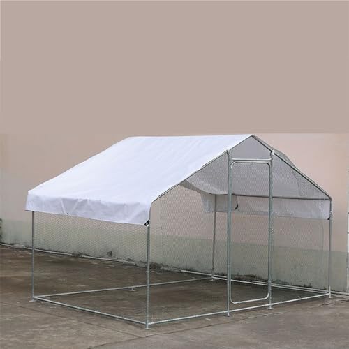 PRUJOY Großer Hühnerstall aus Metall, begehbarer Geflügelkäfig, Hühnerstall, turmförmiger Käfig mit wasserdichter und UV-beständiger Abdeckung für den Außenbereich (200 * 300 * 200cm) von PRUJOY