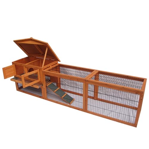 PRUJOY Großer Hühnerstall im Freien, Hühnerstall aus Holz mit Asphaltdach, Hühnerstall aus Metall mit Rutschfester Asphaltrampe für kleine Tiere PRUJOY Großer Hühnerstall im Freien, Hühnerstall aus Holz mit Asphaltdach, Hühnerstall aus Metall mit Rutschfester Asphaltrampe für kleine Tiere von PRUJOY
