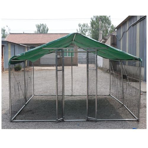 PRUJOY Hühnerkäfig für den Außenbereich, Hühnerstall aus Metall mit wasserdichter und sonnenbeständiger Abdeckung, robuster Käfig aus verzinktem Stahl für kleine Tiere PRUJOY Hühnerkäfig für den Außenbereich, Hühnerstall aus Metall mit wasserdichter und sonnenbeständiger Abdeckung, robuster Käfig aus verzinktem Stahl für kleine Tiere von PRUJOY