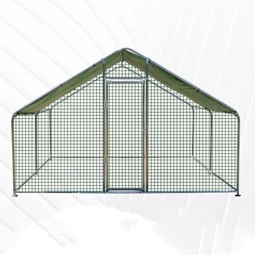 PRUJOY Hühnerstall, Hühnerstall aus Metall mit wetterfester Abdeckung, großer Hühnerstall im Freien, Rahmen aus verzinktem Stahl, für Hühner (150 * 200 * 180cm) von PRUJOY