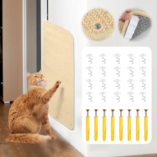Kratzteppich für Katzen, 2 Stück, 60 x 30 cm, Teppich aus Sisal, Kratzbaum für Katzen, Wandteppich, Fußmatte aus Sisal, Teppich zum Schutz von Teppichen und Sofas Kratzteppich für Katzen, 2 Stück, 60 x 30 cm, Teppich aus Sisal, Kratzbaum für Katzen, Wandteppich, Fußmatte aus Sisal, Teppich zum Schutz von Teppichen und Sofas von PRZRAO