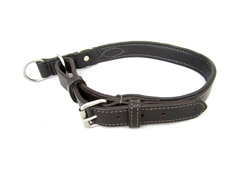 PS Pferdeartikel Flaches Hundehalsband aus Leder mit Zugstopp - Nappaleder gepolstert Größe M/L Dunkelbraun PS Pferdeartikel Flaches Hundehalsband aus Leder mit Zugstopp - Nappaleder gepolstert Größe M/L Dunkelbraun von PS Pferdeartikel