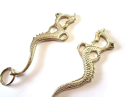 PS Pferdeartikel Hackamore Dragon Gold oder silberfarben - 1 Paar Schenkel verziert Farbe Gold von PS Pferdeartikel