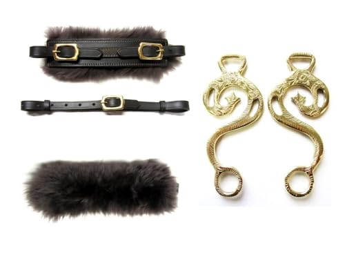 PS Pferdeartikel Set Hackamore Barock Gold - messingfarben - verziert - Echt Schaffell Farbe Braun mit goldenem Beschlag PS Pferdeartikel Set Hackamore Barock Gold - messingfarben - verziert - Echt Schaffell Farbe Braun mit goldenem Beschlag von PS Pferdeartikel