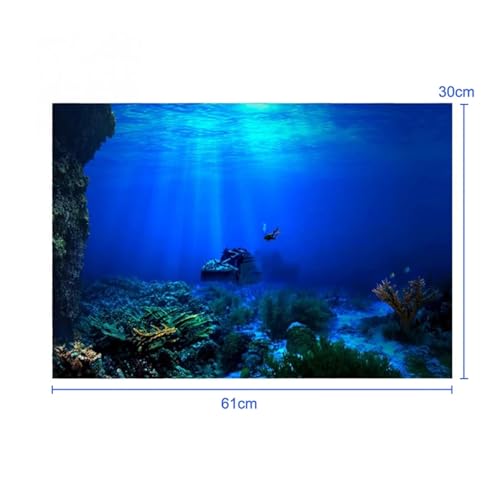 PSNKLMM Fisch Tank Hintergrund Dekorative Pflanzen Aquarium Landschaft Aufkleber Ozean Meer Pflanzen Hintergrund Dekor(30 * 61cm) von PSNKLMM