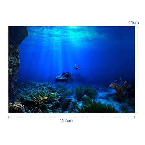 PSNKLMM Fisch Tank Hintergrund Dekorative Pflanzen Aquarium Landschaft Aufkleber Ozean Meer Pflanzen Hintergrund Dekor(41 * 122cm) von PSNKLMM