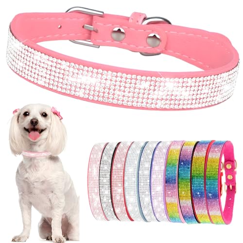 Bling Hundehalsband für kleine Hunde, Mädchen, weiblich, Strass, Welpenhalsbänder für kleine Welpen, funkelnder Glitzer, Diamant, Kätzchen, Katzenhalsbänder für XXS, XS, kleine und mittelgroße Rassen Bling Hundehalsband für kleine Hunde, Mädchen, weiblich, Strass, Welpenhalsbänder für kleine Welpen, funkelnder Glitzer, Diamant, Kätzchen, Katzenhalsbänder für XXS, XS, kleine und mittelgroße Rassen von PSPORT