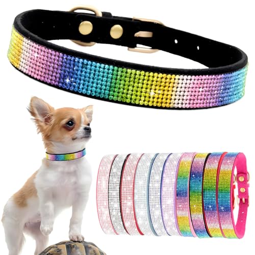 Bling Hundehalsband für kleine Hunde, Mädchen, weiblich, Strass, Welpenhalsband für kleine Welpen, funkelnder Glitzer, Diamant, Kätzchen, Katzenhalsband für XXS, XS, kleine und mittelgroße Rassen Bling Hundehalsband für kleine Hunde, Mädchen, weiblich, Strass, Welpenhalsband für kleine Welpen, funkelnder Glitzer, Diamant, Kätzchen, Katzenhalsband für XXS, XS, kleine und mittelgroße Rassen von PSPORT