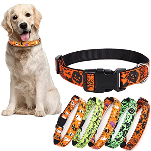 Halloween-Hundehalsband und Leine, langlebig, weich, Halloween-Stil, Haustierhalsband, verstellbar für kleine, mittelgroße und große Hunde von PSPORT