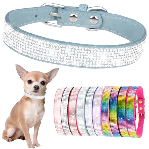 Hundehalsband für kleine Hündinnen und Mädchen, niedlich, glitzernd, mit Strasssteinen, hübsch ausgefallen, mit Kristalldiamanten, funkelndem Glitzer, Katzenhalsband für Kätzchen, XXS, XS, kleine und Hundehalsband für kleine Hündinnen und Mädchen, niedlich, glitzernd, mit Strasssteinen, hübsch ausgefallen, mit Kristalldiamanten, funkelndem Glitzer, Katzenhalsband für Kätzchen, XXS, XS, kleine und von PSPORT