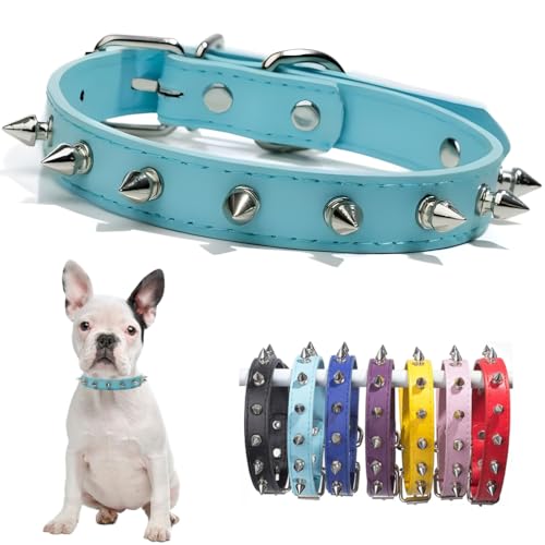 Hundehalsband für kleine Hunde, PU-Leder, Nieten, Spikes, Welpenhalsband, Nieten, Kätzchen, Katzenhalsband, verstellbar, für XS, XS, mittelgroße Rassen, Haustiere wie Chihuahua, Französische Bulldogge Hundehalsband für kleine Hunde, PU-Leder, Nieten, Spikes, Welpenhalsband, Nieten, Kätzchen, Katzenhalsband, verstellbar, für XS, XS, mittelgroße Rassen, Haustiere wie Chihuahua, Französische Bulldogge von PSPORT
