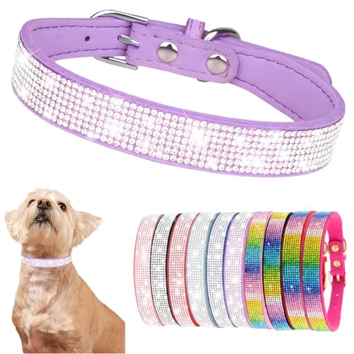 Hundehalsband für kleine Hunde und Mädchen, niedliches Strass-Halsband, hübsch, ausgefallene Kristall-Diamanten, funkelnder Glitzer, Katzenhalsband für Kätzchen, XXS, XS, kleine und mittelgroße Rassen von PSPORT