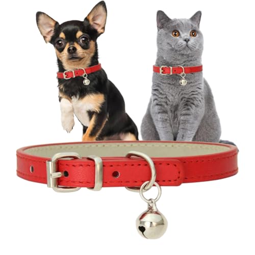 Hundehalsband mit Glöckchen, PU-Leder, für Mädchen, Kätzchen, Halsbänder für XXS, XS, S, M, Hündinnen, kleine Katzen, kleine Tiere, Größe XXS Hundehalsband mit Glöckchen, PU-Leder, für Mädchen, Kätzchen, Halsbänder für XXS, XS, S, M, Hündinnen, kleine Katzen, kleine Tiere, Größe XXS von PSPORT