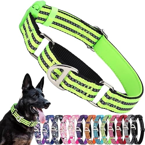 Martingale Hundehalsbänder für große Hunde, reflektierendes Nylon-Hundehalsband mit Schnellverschluss-Schnalle, männlicher Junge, kein Ziehen, Haustierhalsband, verstellbares Training, Walking, Jagd Martingale Hundehalsbänder für große Hunde, reflektierendes Nylon-Hundehalsband mit Schnellverschluss-Schnalle, männlicher Junge, kein Ziehen, Haustierhalsband, verstellbares Training, Walking, Jagd von PSPORT