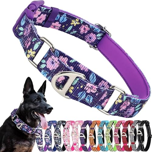 Purple Martingale Hundehalsbänder für große Hunde, reflektierendes Nylon-Hundehalsband mit Schnellverschluss-Schnalle, für weibliche Mädchen, kein Ziehen, Haustierhalsband, verstellbares Training Purple Martingale Hundehalsbänder für große Hunde, reflektierendes Nylon-Hundehalsband mit Schnellverschluss-Schnalle, für weibliche Mädchen, kein Ziehen, Haustierhalsband, verstellbares Training von PSPORT