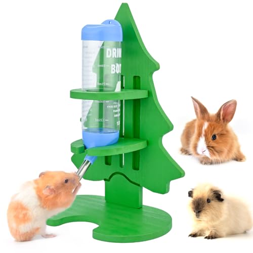 PStarDMoon Weihnachten Bunny Wasserflasche mit natürlichem Holzständer Kleintiere Wasserflasche Halter für kleine Haustiere wie Hamster, Mäuse, Rennmäuse, Meerschweinchen, Kaninchen, Welpen, Katzen PStarDMoon Weihnachten Bunny Wasserflasche mit natürlichem Holzständer Kleintiere Wasserflasche Halter für kleine Haustiere wie Hamster, Mäuse, Rennmäuse, Meerschweinchen, Kaninchen, Welpen, Katzen von PStarDMoon