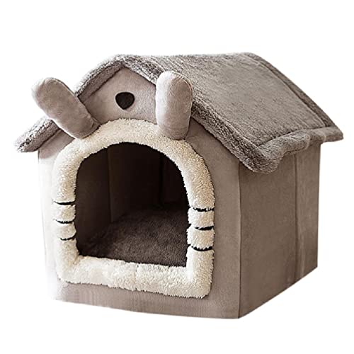 PT-NIUJHG Hausbett für den Innenbereich, warme Höhle, Plüschnest zum Schlafen in Hütteform, bezaubernde Winterhütte, für Welpen für Katzen und kleine Hunde von PT-NIUJHG