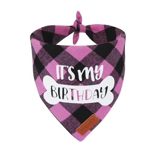 PTDECOR Hunde-Geburtstagsparty-Zubehör, It's My Birthday Hunde-Halstuch, rosa kariert, für kleine Hunde, Rosa, Größe S PTDECOR Hunde-Geburtstagsparty-Zubehör, It's My Birthday Hunde-Halstuch, rosa kariert, für kleine Hunde, Rosa, Größe S von PTDECOR