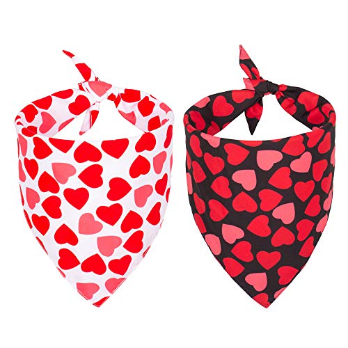 PTDECOR Valentinstag-Hundehalstuch, wendbar, dreieckig, Lätzchen, Schal, Valentinstags-Halstücher für große und extra große Hunde (Valentinstag, X-Large) von PTDECOR
