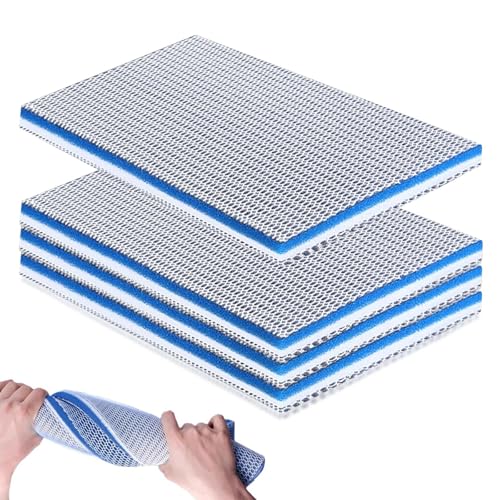 PTHDEW 4 Stück 8D Filterwatte Aquarium, 20x30cm Filtermatte Filtermaterial Biochemischer Watte Filterschwamm Wiederverwendbar Filtermatten Filterschaum für Hochwirksam Wasserreinigung von PTHDEW