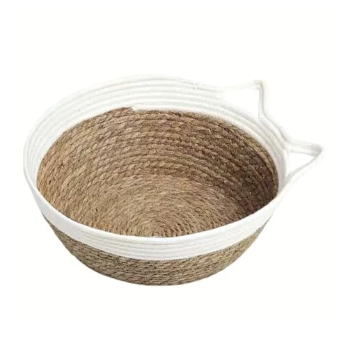 PTILSERY Handgewebtes Katzen-Strohkorbbett, kratzfest, Katzenhaus-Katzen, Gesundheitskrallentraining, Schlafbett, Hund, Katzen, Haus, Haustierzubehör PTILSERY Handgewebtes Katzen-Strohkorbbett, kratzfest, Katzenhaus-Katzen, Gesundheitskrallentraining, Schlafbett, Hund, Katzen, Haus, Haustierzubehör von PTILSERY