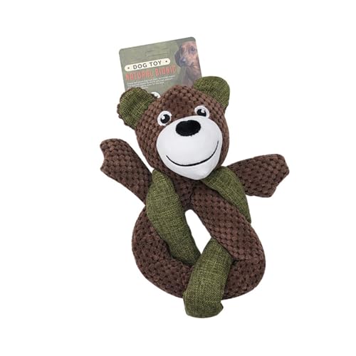 PTILSERY Hundespielzeug mit Quietschelementen, Bärenform, quietschendes Backenzahnenspielzeug, interaktives Hundespielzeug mit Cartoon-Tiermotiv PTILSERY Hundespielzeug mit Quietschelementen, Bärenform, quietschendes Backenzahnenspielzeug, interaktives Hundespielzeug mit Cartoon-Tiermotiv von PTILSERY