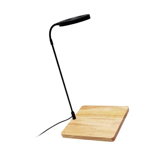 PTILSERY Rotierbare LED-Aquariumlampe mit Ständer aus Naturholz für kleine Aquarien, Sukkulenten, Topfpflanzen, Landsacping-Lampe von PTILSERY