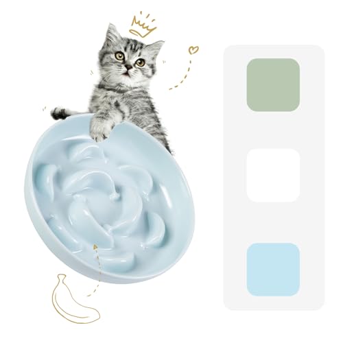 Anti Schling Napf Katzen Melamin - Antischlingnapf Katze - Interaktiver Labyrinth Design Fressnapf Katze - Futternapf Katze in Pastellserie - Katzennapf Langsam Fütterung - Blassblau - 16 x 3 cm Anti Schling Napf Katzen Melamin - Antischlingnapf Katze - Interaktiver Labyrinth Design Fressnapf Katze - Futternapf Katze in Pastellserie - Katzennapf Langsam Fütterung - Blassblau - 16 x 3 cm von PTOBER