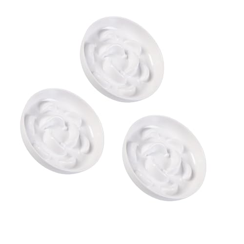 Antischlingnapf für Katzen 3er Set - Katzennäpfe aus Melamin - Interaktive Fressnäpfe im Labyrinth-Design - Futternäpfe für langsame Fütterung - Weiß× 3 von PTOBER