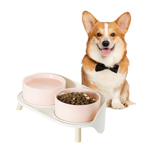 Hundenapf Set Erhöht Hunde Napfset - Doppelnapf Hund Keramik mit Spritzschutz Ständer - Hundenäpfe 2er Set für Futter und Wasser - Futterstation für Kleine und Mittelgroße Hunde - 2 x 650 ml - Rosa Hundenapf Set Erhöht Hunde Napfset - Doppelnapf Hund Keramik mit Spritzschutz Ständer - Hundenäpfe 2er Set für Futter und Wasser - Futterstation für Kleine und Mittelgroße Hunde - 2 x 650 ml - Rosa von PTOBER