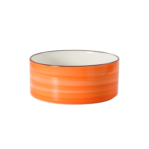 Keramik-Hundenapf, Spiralmuster, 650 ml Fassungsvermögen, für kleine bis mittelgroße Hunde, Orange Keramik-Hundenapf, Spiralmuster, 650 ml Fassungsvermögen, für kleine bis mittelgroße Hunde, Orange von PTOBER