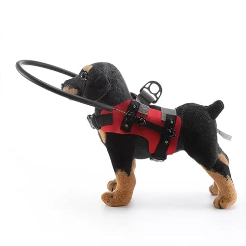Hunde Anti-Kollisions-Ringgeschirr mit Schutzbarriere, verstellbare Sicherheitsvorrichtung für blinde und sehbehinderte Hunde, leicht verstellbarer Blindring für Hunde Katzen (Rot, M (10,4-18,1 kg)) von PTWSF